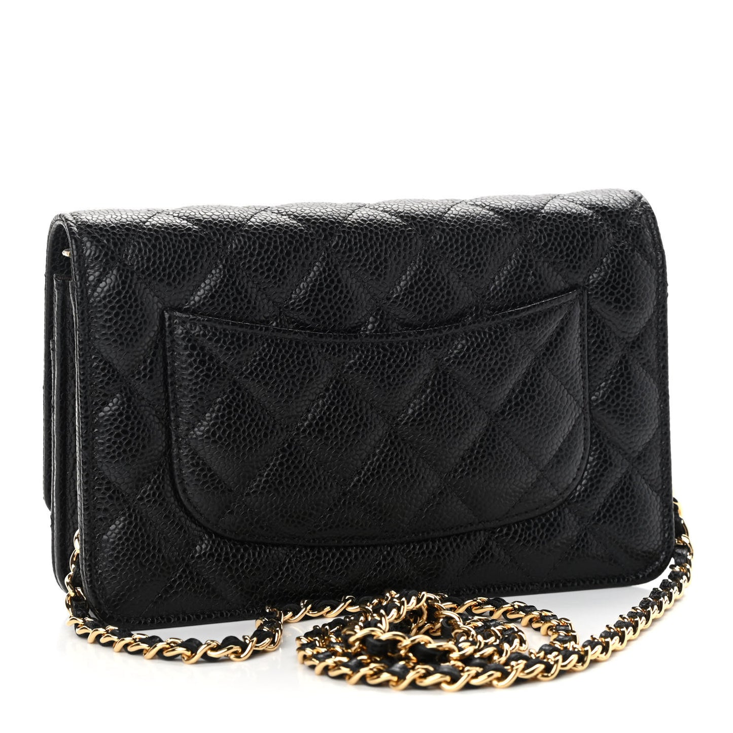 Caviar Quilted Wallet On Chain WOC Black