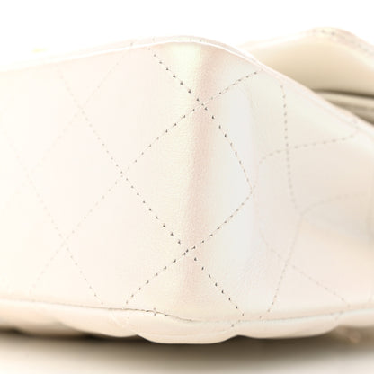 Chanel Iridescent Calfskin Quilted Medium Double Flap White 10 of 13