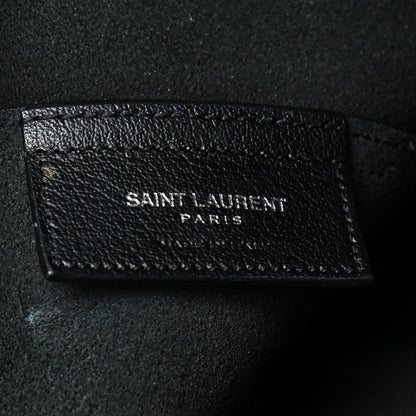 Saint Laurent Calfskin Large Fringe Shopping Tote Black 10 of 13