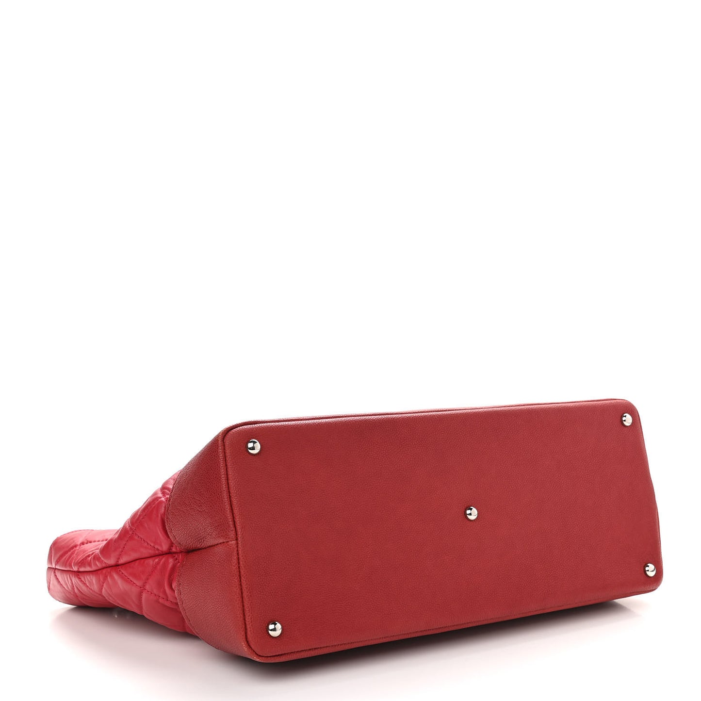 Calfskin Caviar Quilted Large Shopping Tote Red