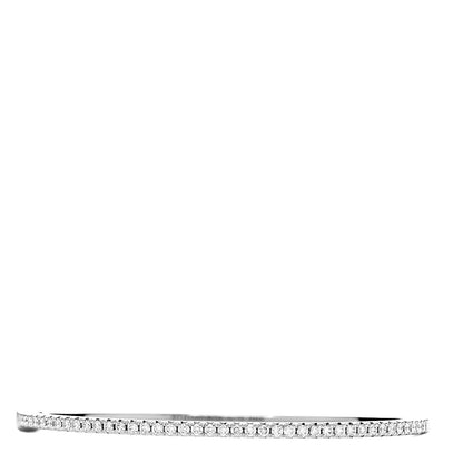 Tiffany 18K White Gold Diamond Metro Hinged Bangle S 1 of 5