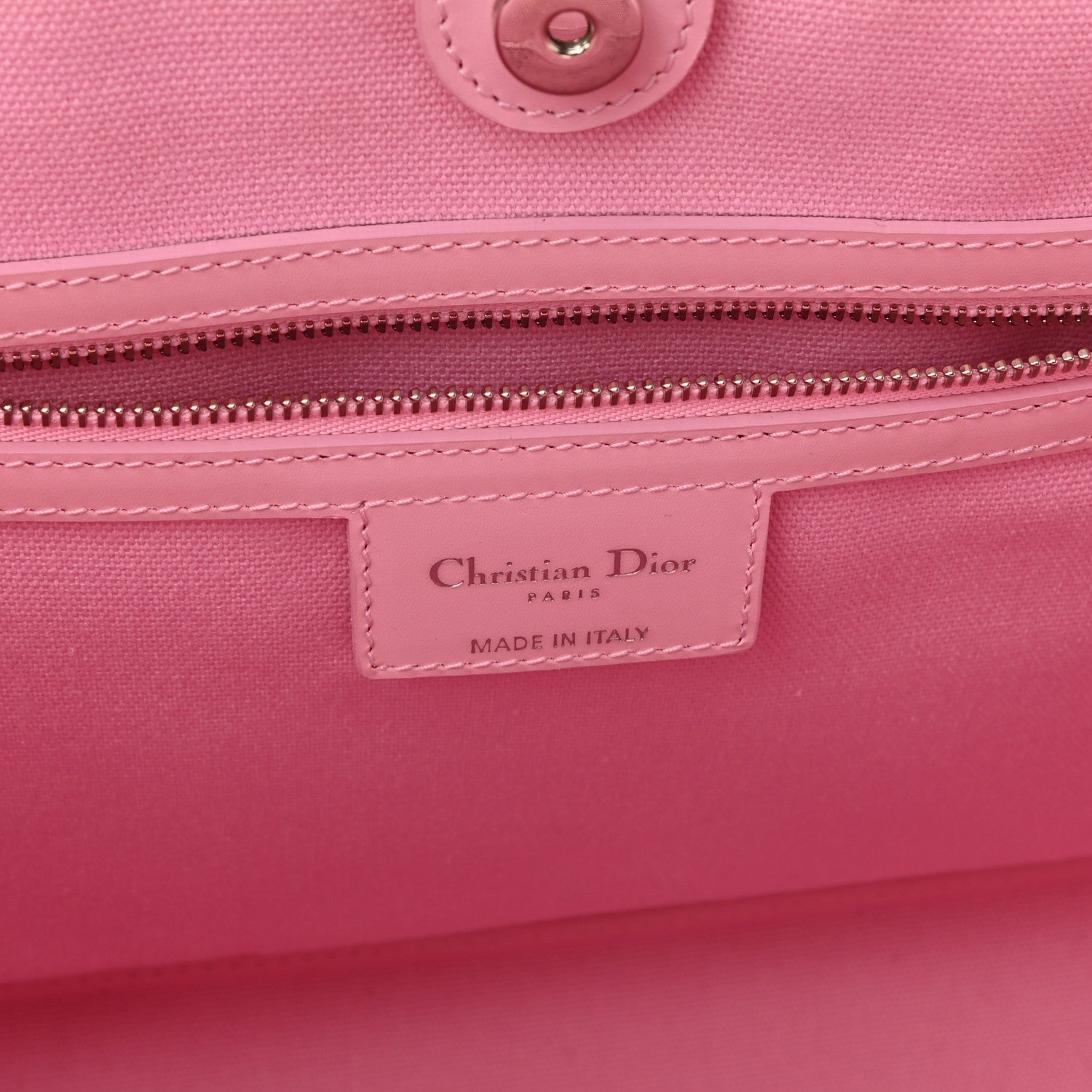 Christian Dior Coated Canvas Cannage Panarea Shopping Tote Pink 5 of 9