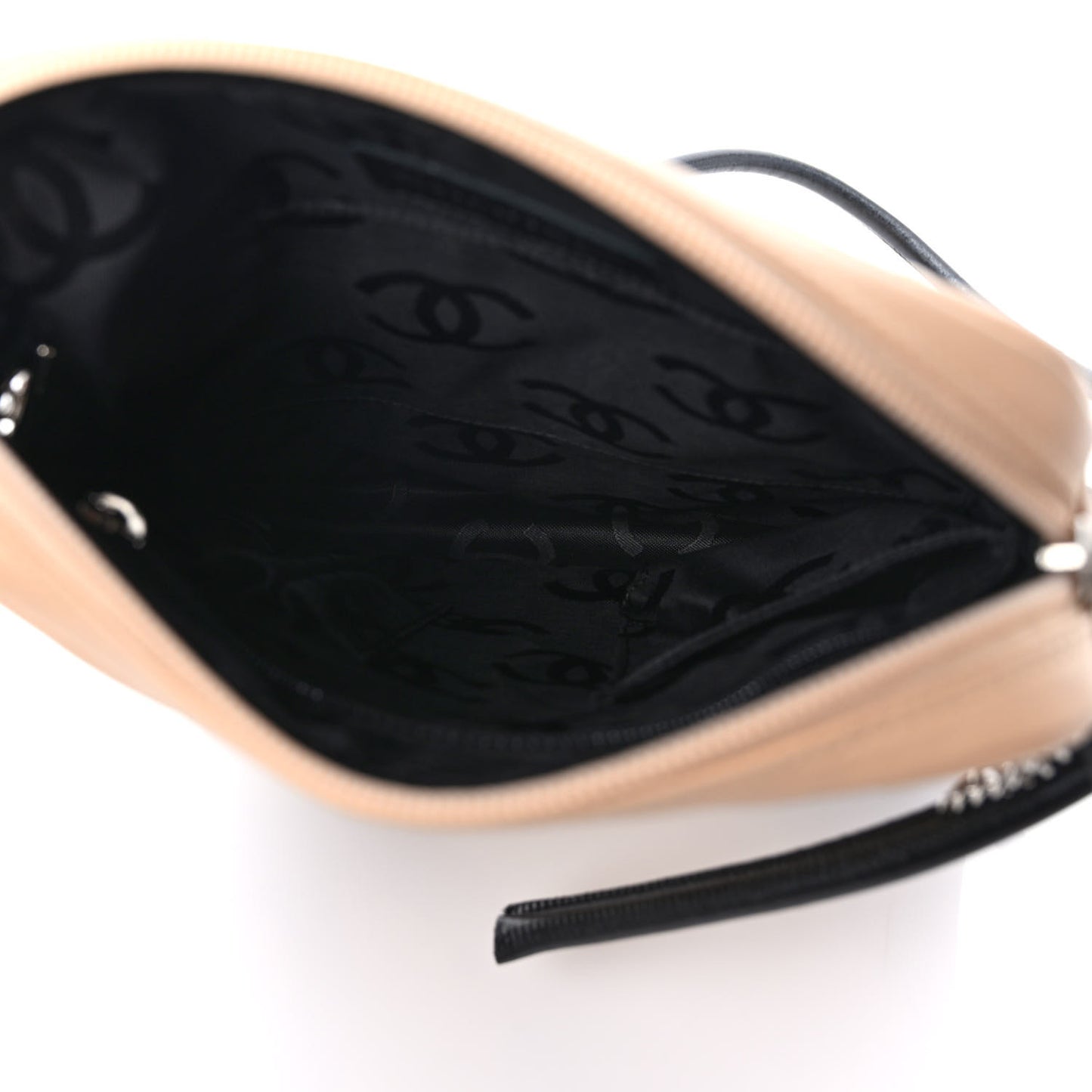 Calfskin Quilted Medium Cambon Messenger Beige Black