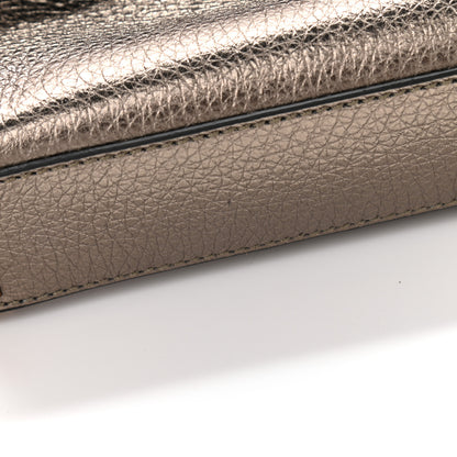Valentino Garavani Metallic Pebbled Calfskin Medium Rockstud Flip Lock Crossbody Bag Sasso 9 of 10