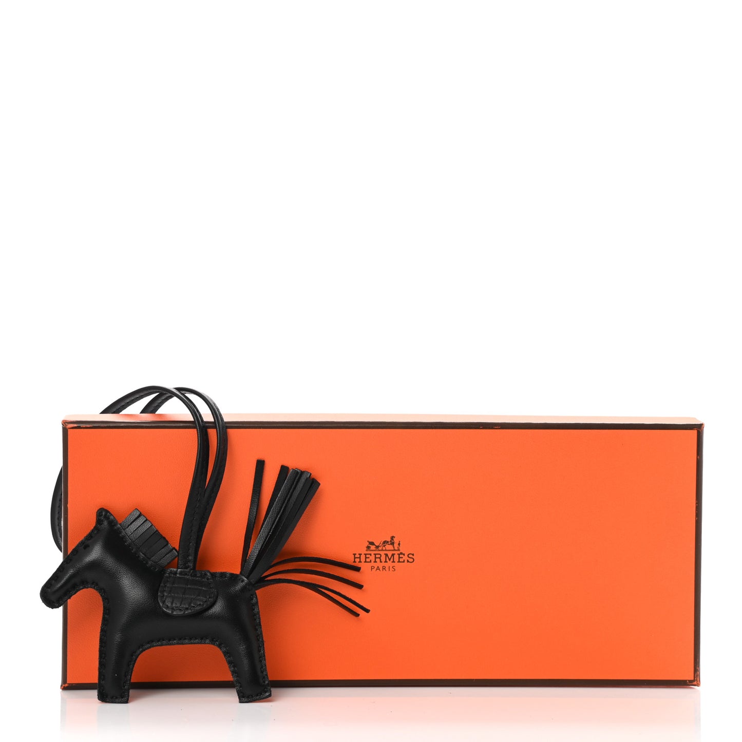 Milo Lambskin Matte Alligator Touch Grigri Rodeo Horse Bag Charm PM So Black