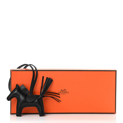 Hermes Milo Lambskin Matte Alligator Touch Grigri Rodeo Horse Bag Charm PM So Black 4 of 4