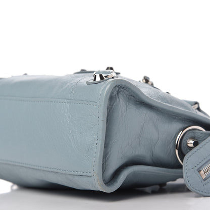 Balenciaga Agneau Classic Silver Hardware Mini City Bleu Gris 7 of 9