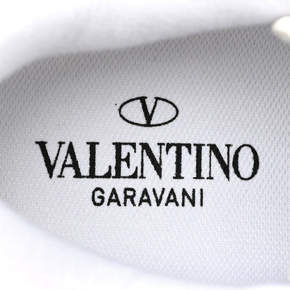 Valentino Garavani Metallic Calfskin Lace Mesh Lacerunner Sneaker 37.5 Silver Pastel Gray 8 of 15