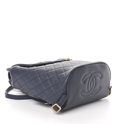 Chanel Caviar Quilted Filigree Backpack Navy 4 of 10