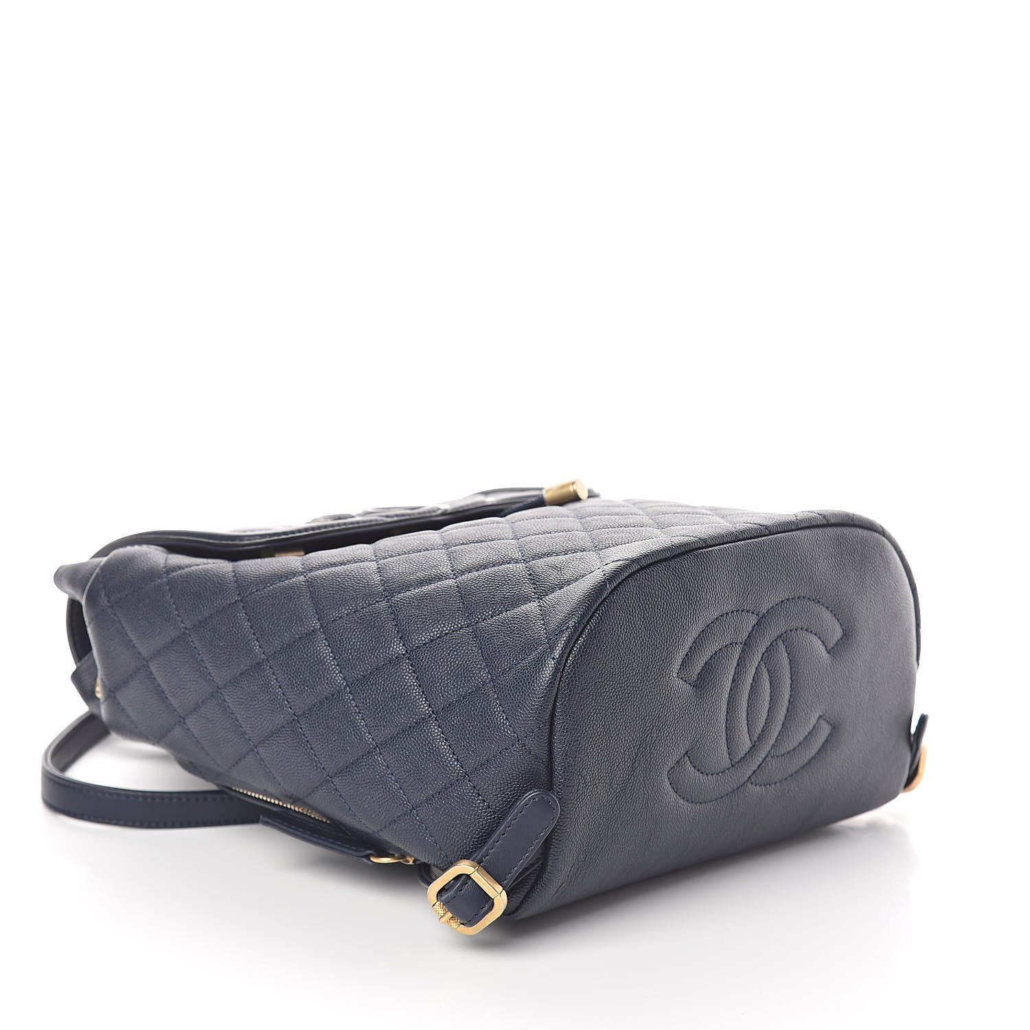 Chanel Caviar Quilted Filigree Backpack Navy 4 of 10