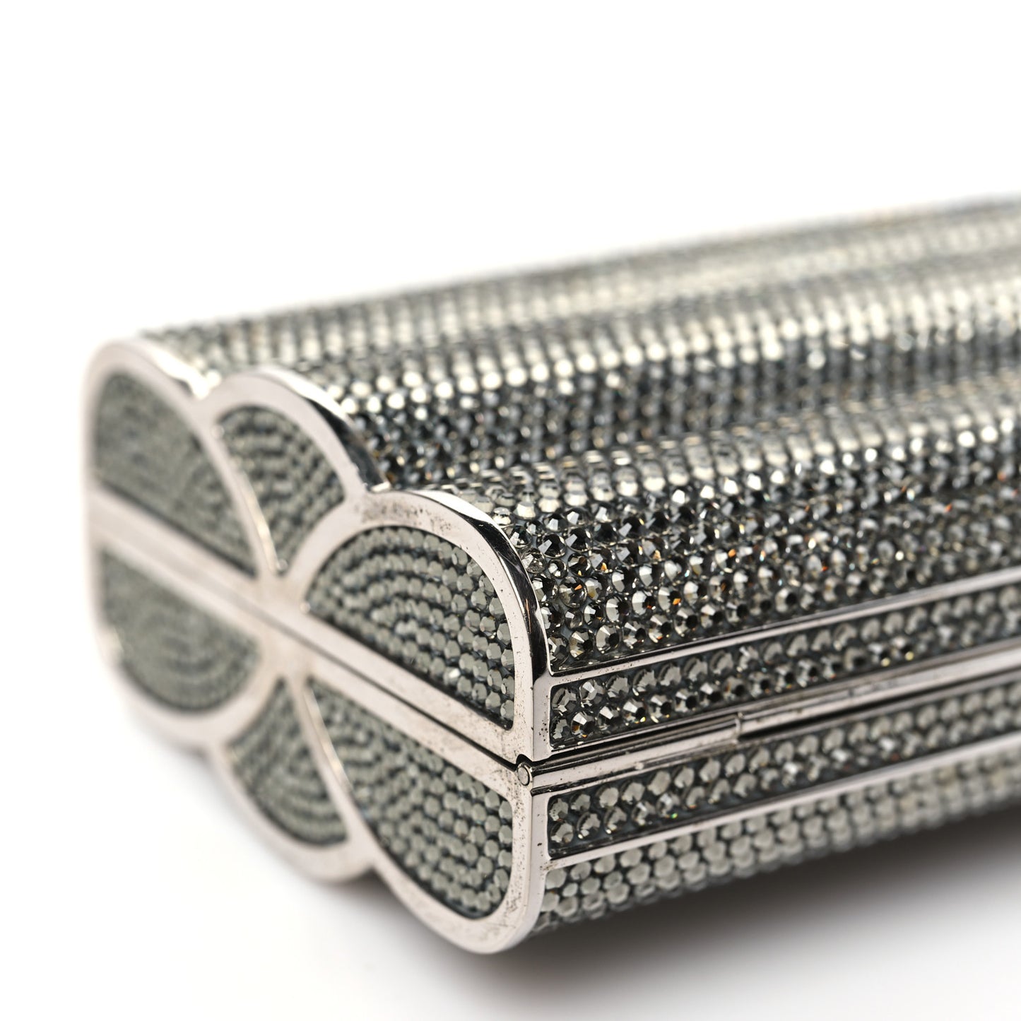 Swarovski Crystal Minaudiere Clutch Silver