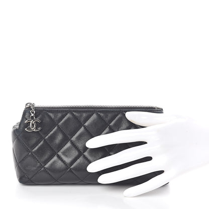 Chanel Lambskin Quilted Cosmetic Case Black 2 of 9