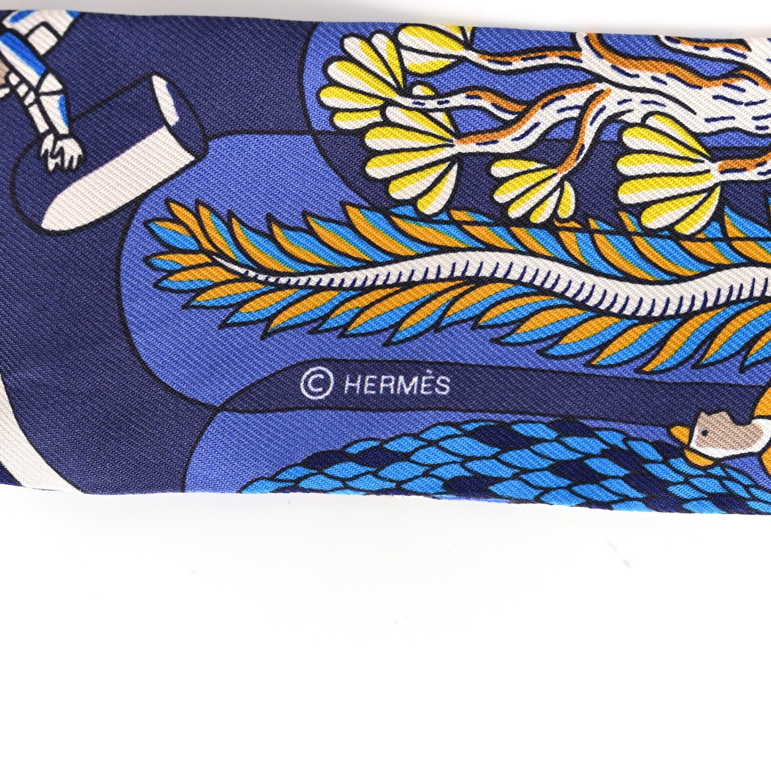Hermes Silk Exposition Universelle Twilly Bleu Jaune Vif Rouge 4 of 6