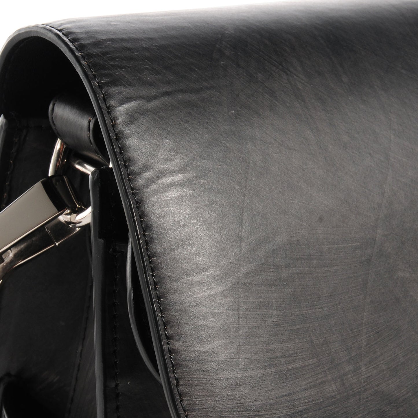 Leather PS11 Classic Shoulder Bag Chalkboard Black