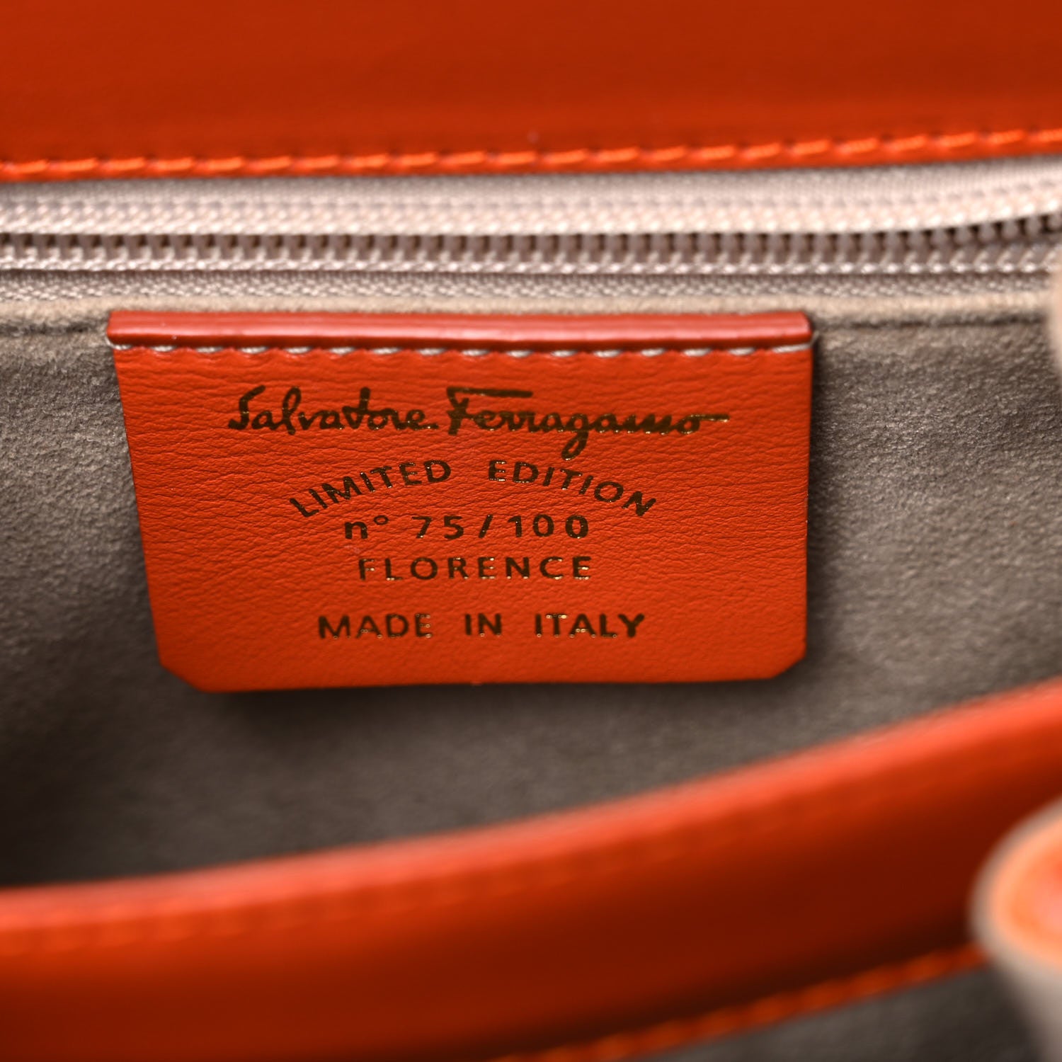Salvatore Ferragamo Crocodile Gancini 2-Way Top Handle Bag Orange 6 of 17