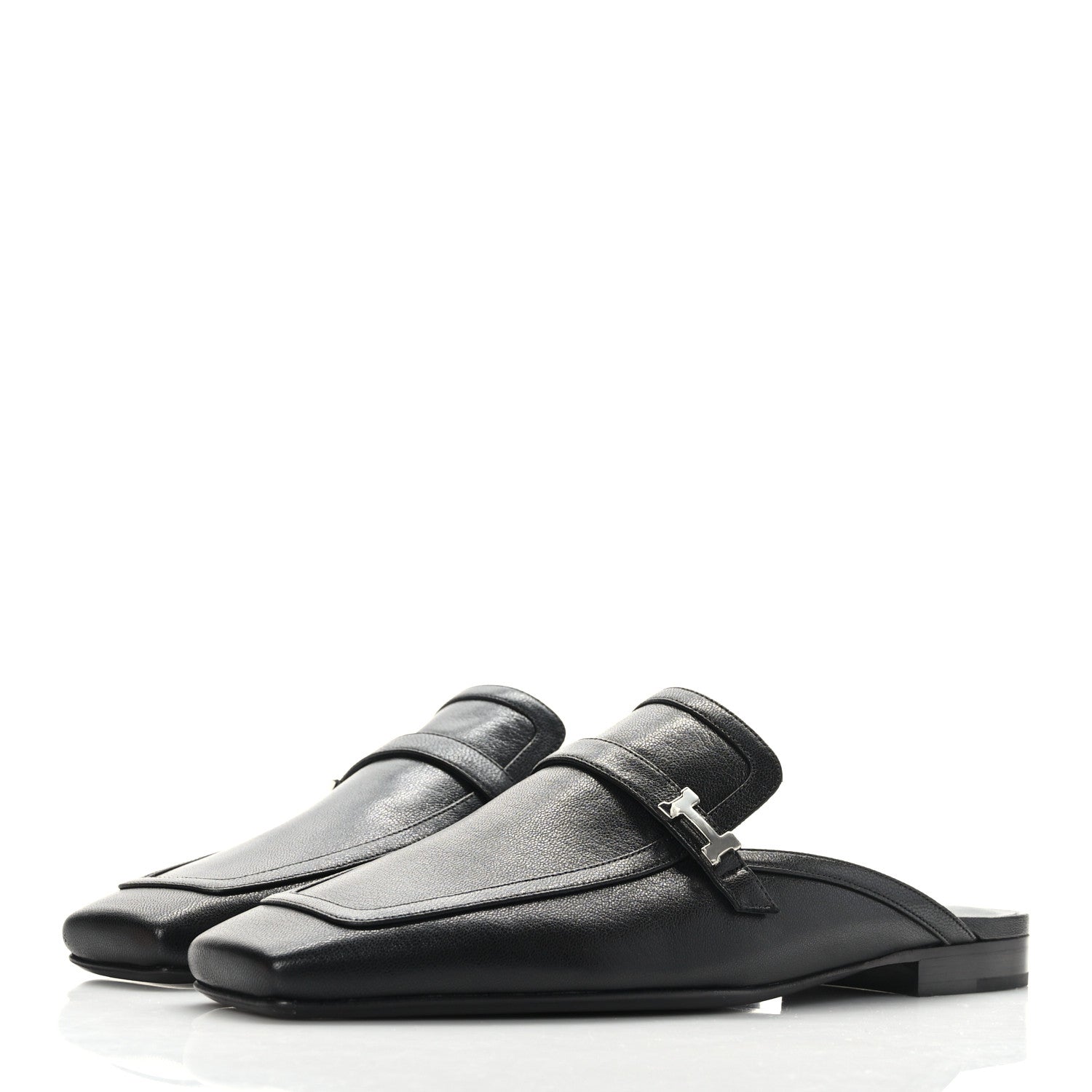 Hermes Goatskin Groupie Mules 39 Black 3 of 9