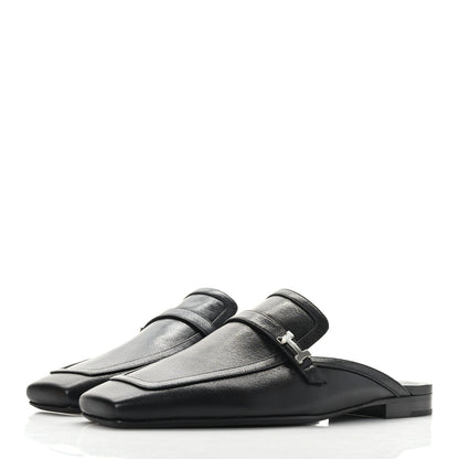Hermes Goatskin Groupie Mules 39 Black 3 of 9