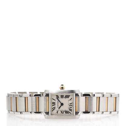 Cartier Stainless Steel 18K Yellow Gold 20mm Tank Francaise Quartz Watch 3 of 10