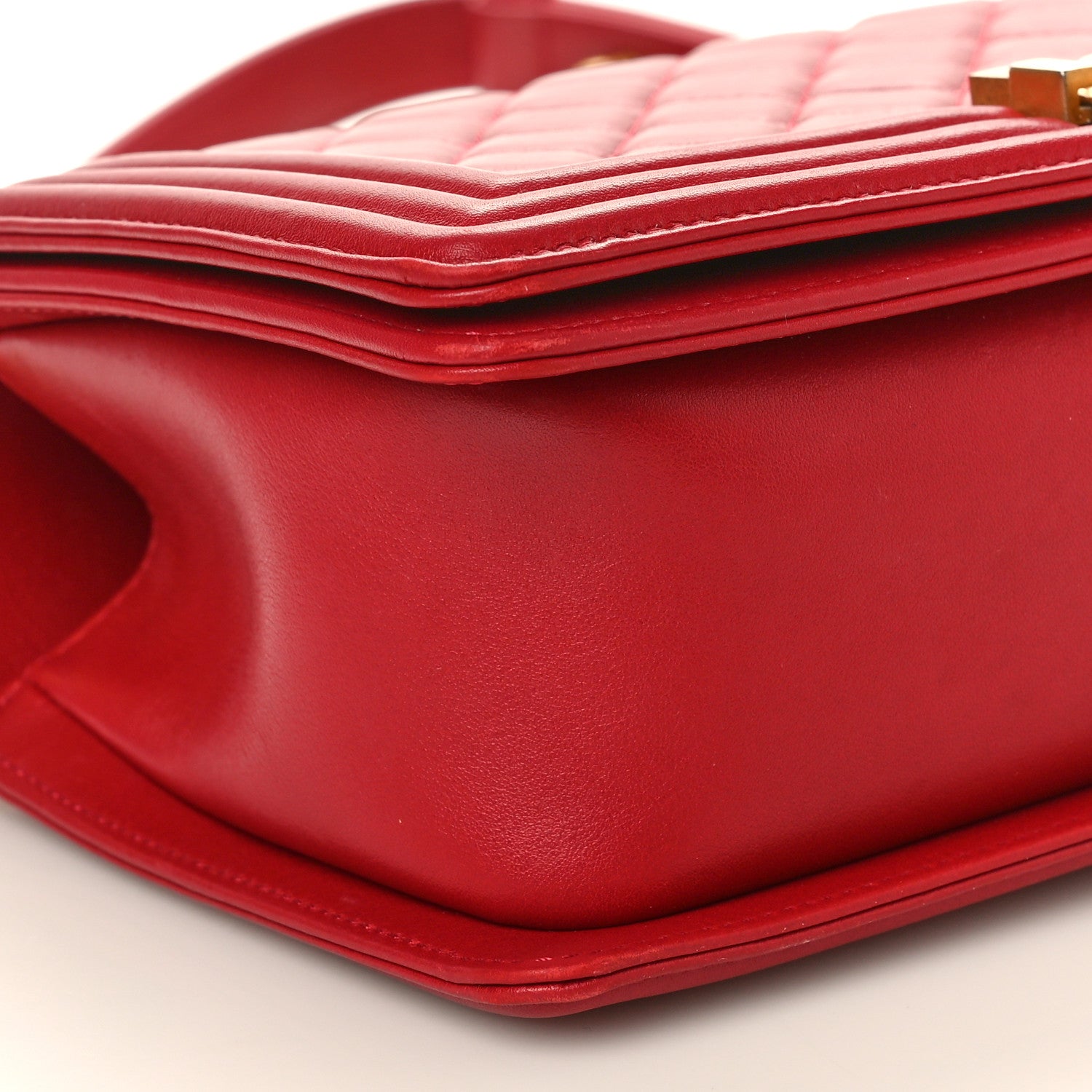 Chanel Calfskin Medium Boy Logo Top Handle Flap Red 9 of 10