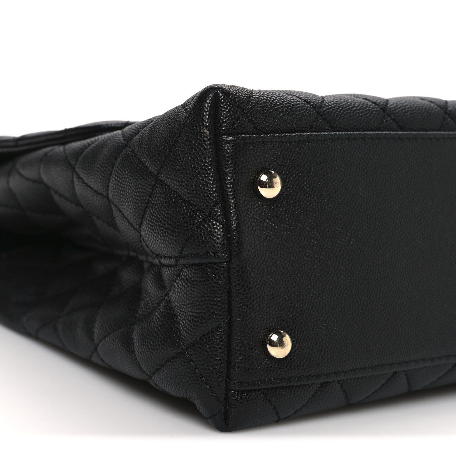 Chanel Caviar Lizard Quilted Medium Coco Handle Flap Black 9 of 10