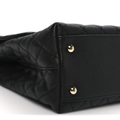 Chanel Caviar Lizard Quilted Medium Coco Handle Flap Black 9 of 10