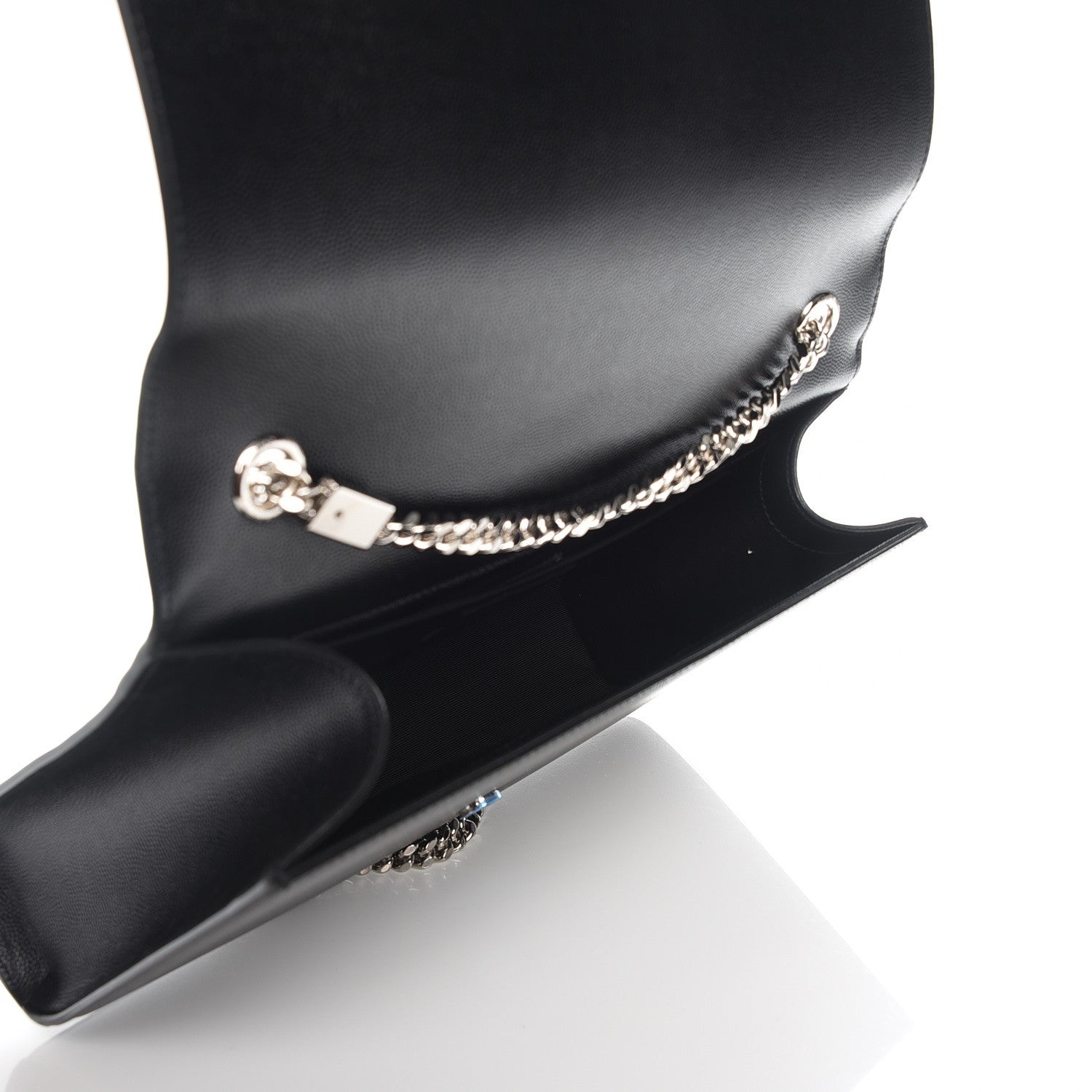 Saint Laurent Grain De Poudre Large Classic Monogram Kate Satchel Black 5 of 7