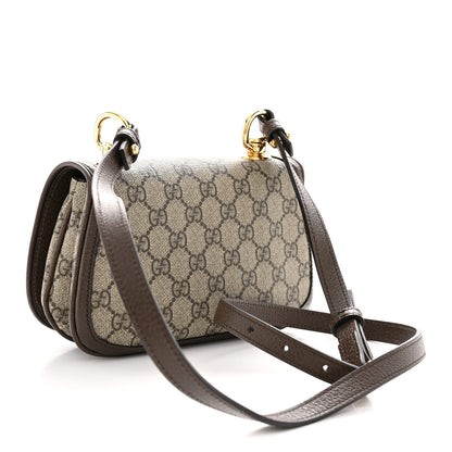 Gucci GG Supreme Monogram Textured Dollar Calfskin Mini Blondie Chain Shoulder Flap Bag Beige Ebony New Acero 3 of 10