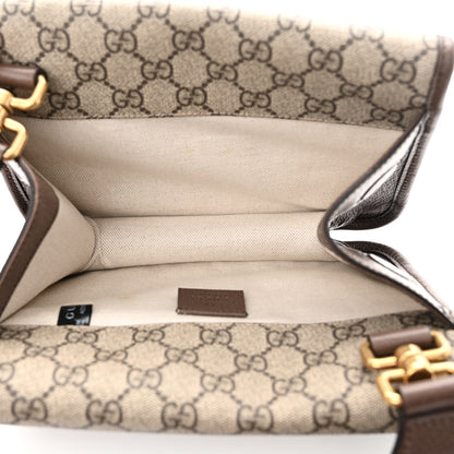 Gucci GG Supreme Monogram Web Small Neo Vintage Double Flap Messenger Bag Beige New Acero 5 of 12