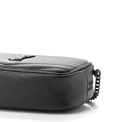 Saint Laurent Grain De Poudre Matelasse Monogram Mini Lou Camera Bag Black 9 of 9
