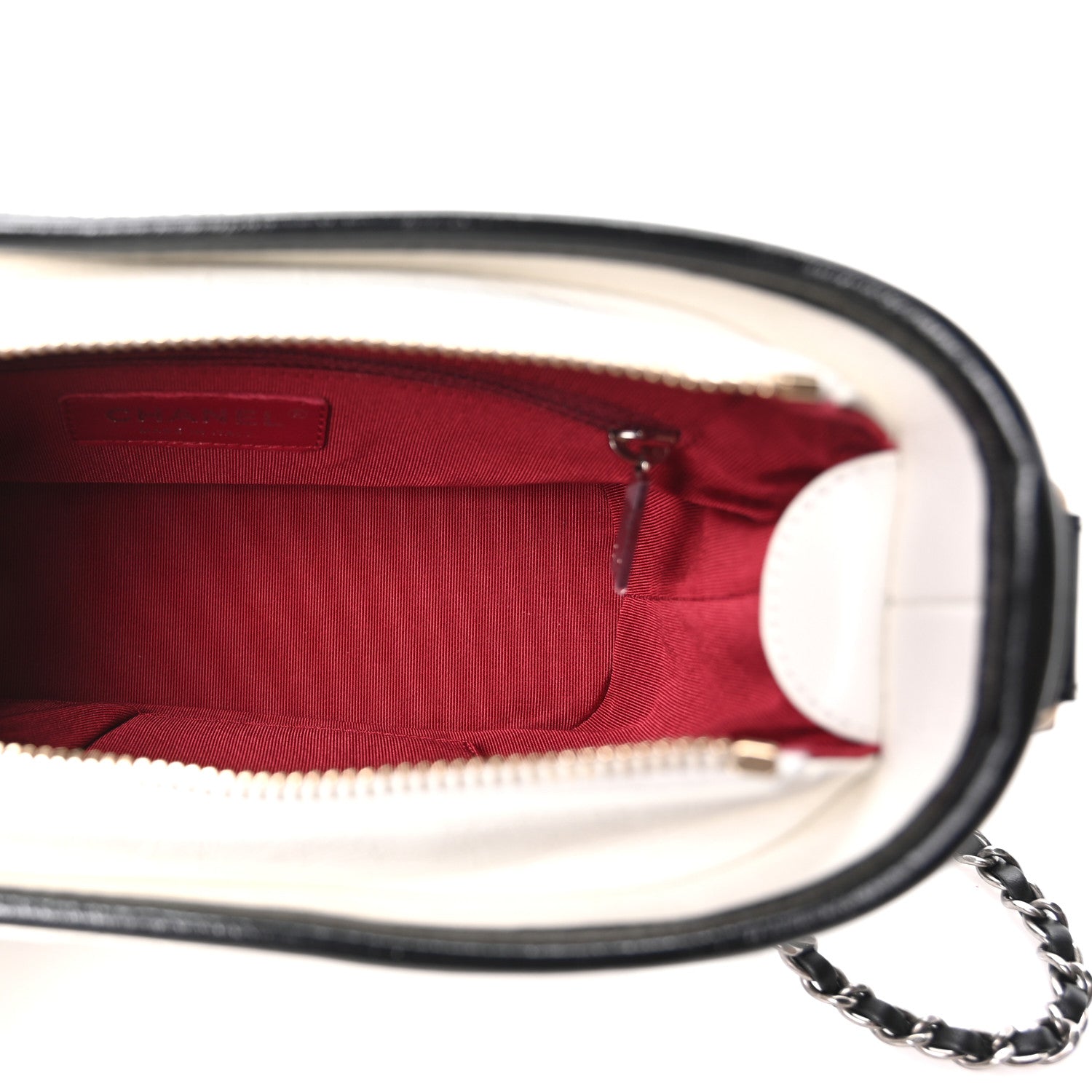 Chanel Aged Calfskin Quilted Small Gabrielle Hobo Black White 5 of 10