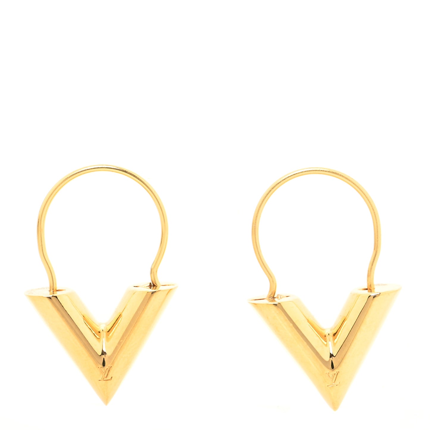 Brass Essential V Hoop Earrings Gold