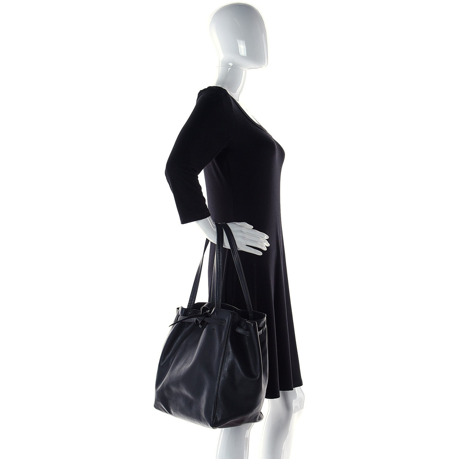 Celine Soft Grained Calfskin Small Belt Cabas Phantom Black 3 of 9