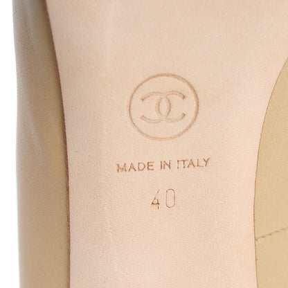 Chanel Lambskin Pearl Peep Toe Pumps 40 Beige 7 of 9