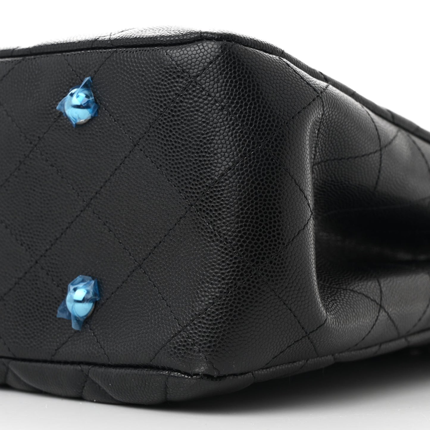 Caviar Quilted Large Shopping Tote Black