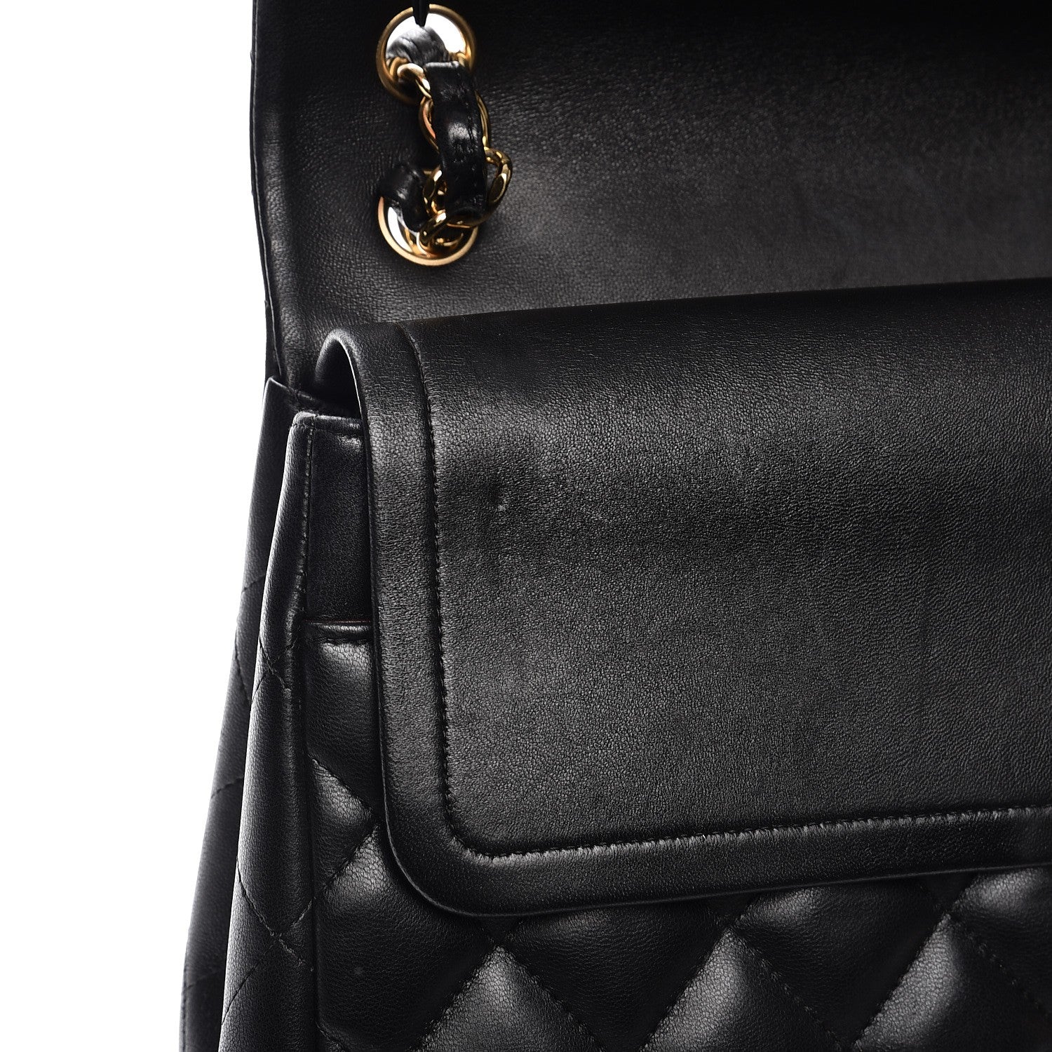 Chanel Lambskin Quilted Jumbo Double Flap Black 8 of 16