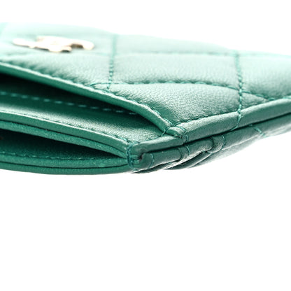 Chanel Lambskin Quilted Card Holder Green 12 of 13