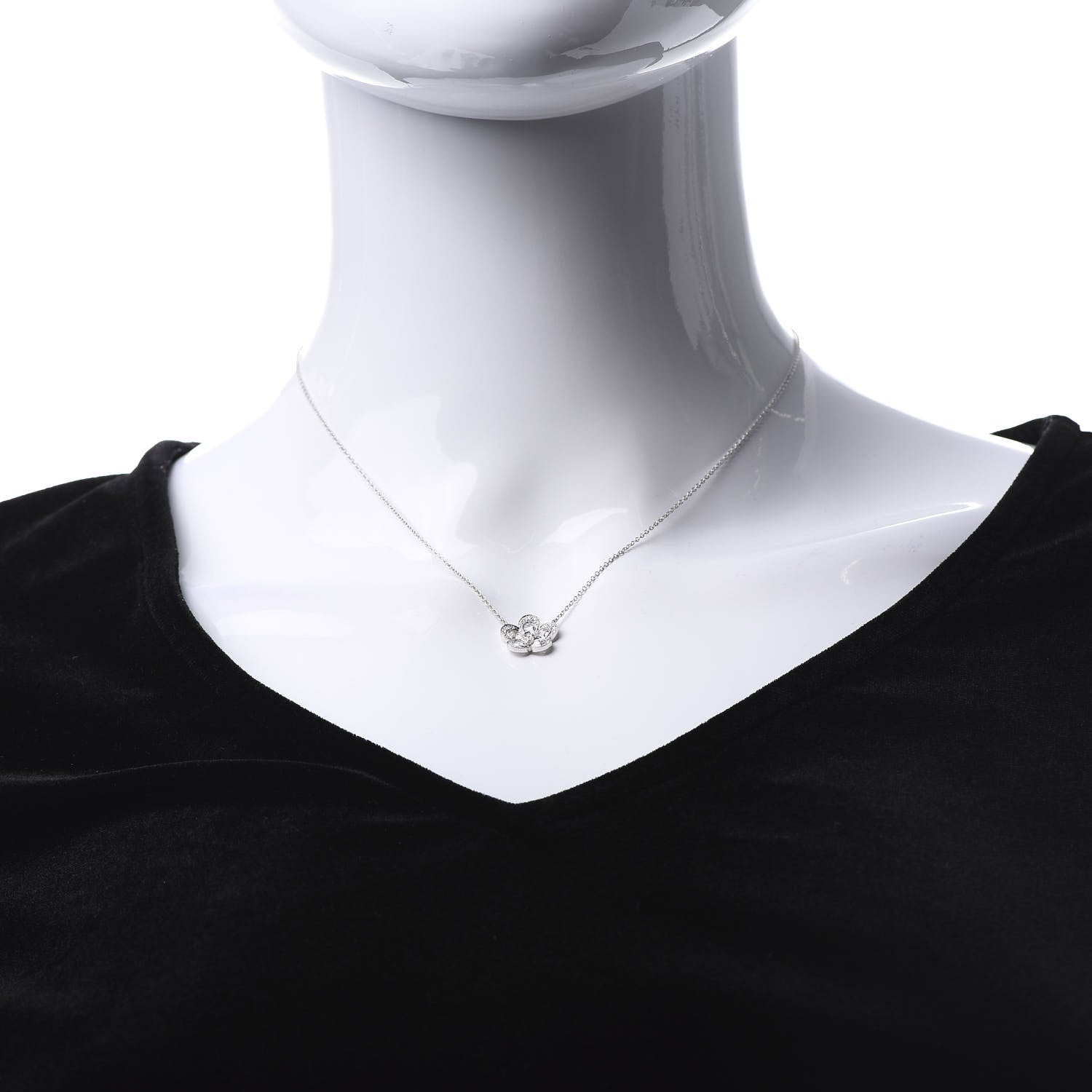 Tiffany Platinum Diamond Small Enchant Flower Pendant Necklace 2 of 6