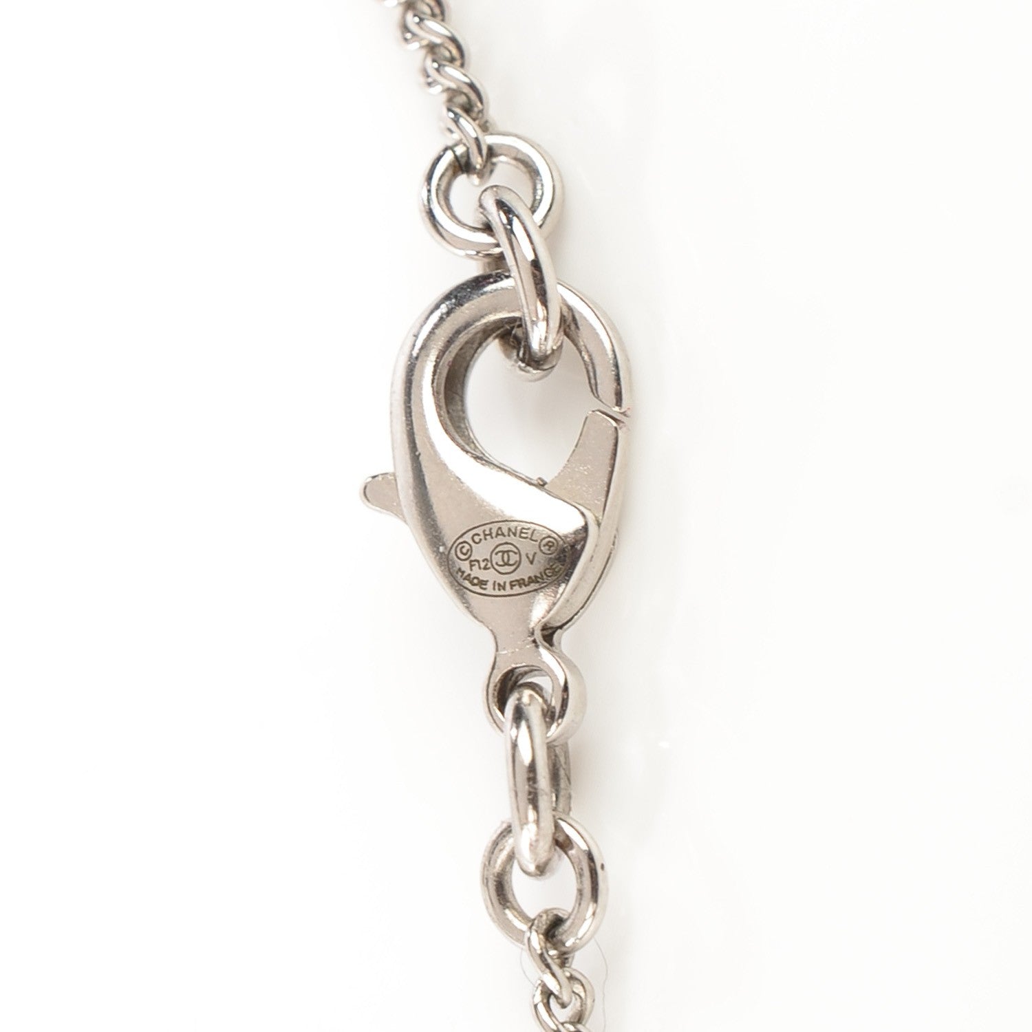 Chanel Crystal Timeless CC Necklace Silver 3 of 4