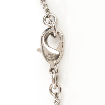 Chanel Crystal Timeless CC Necklace Silver 3 of 4