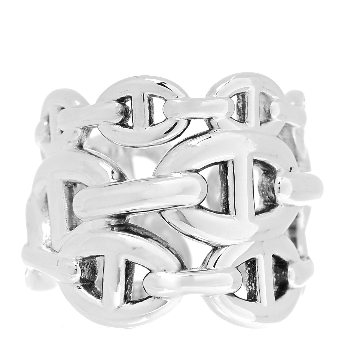 Sterling Silver GM Chaine d'Ancre Enchainee Band Ring 52 6