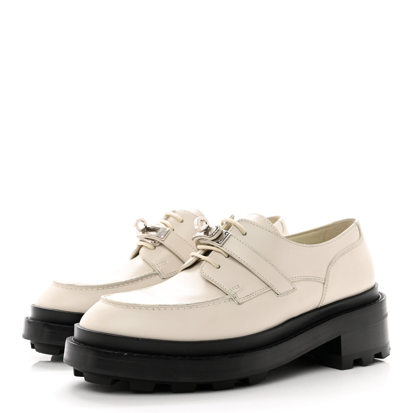Glossed Calfskin First Derby 36 Beige Glaise