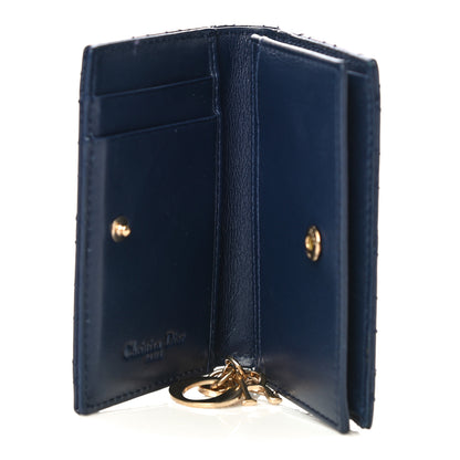 Christian Dior Patent Cannage Lady Dior Card Holder Blue 7 of 12