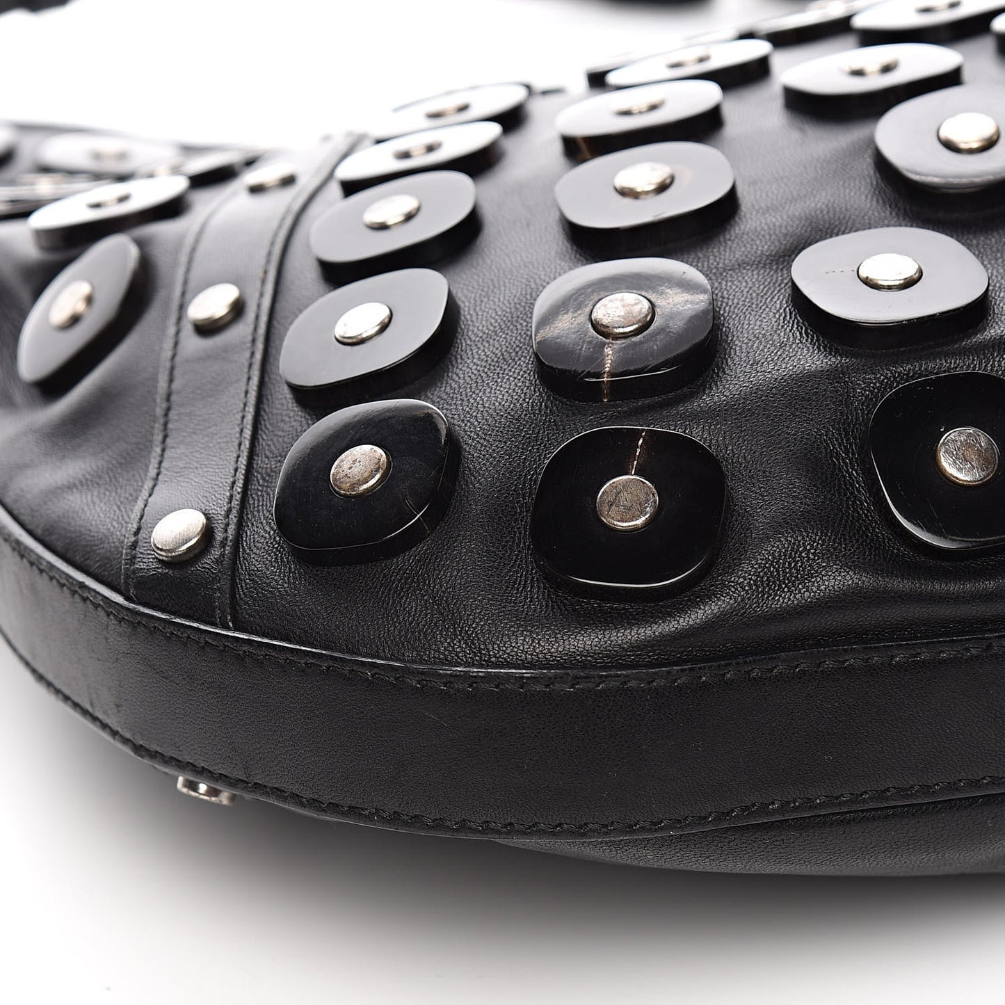 Calfskin Large Jewel Hobo Black