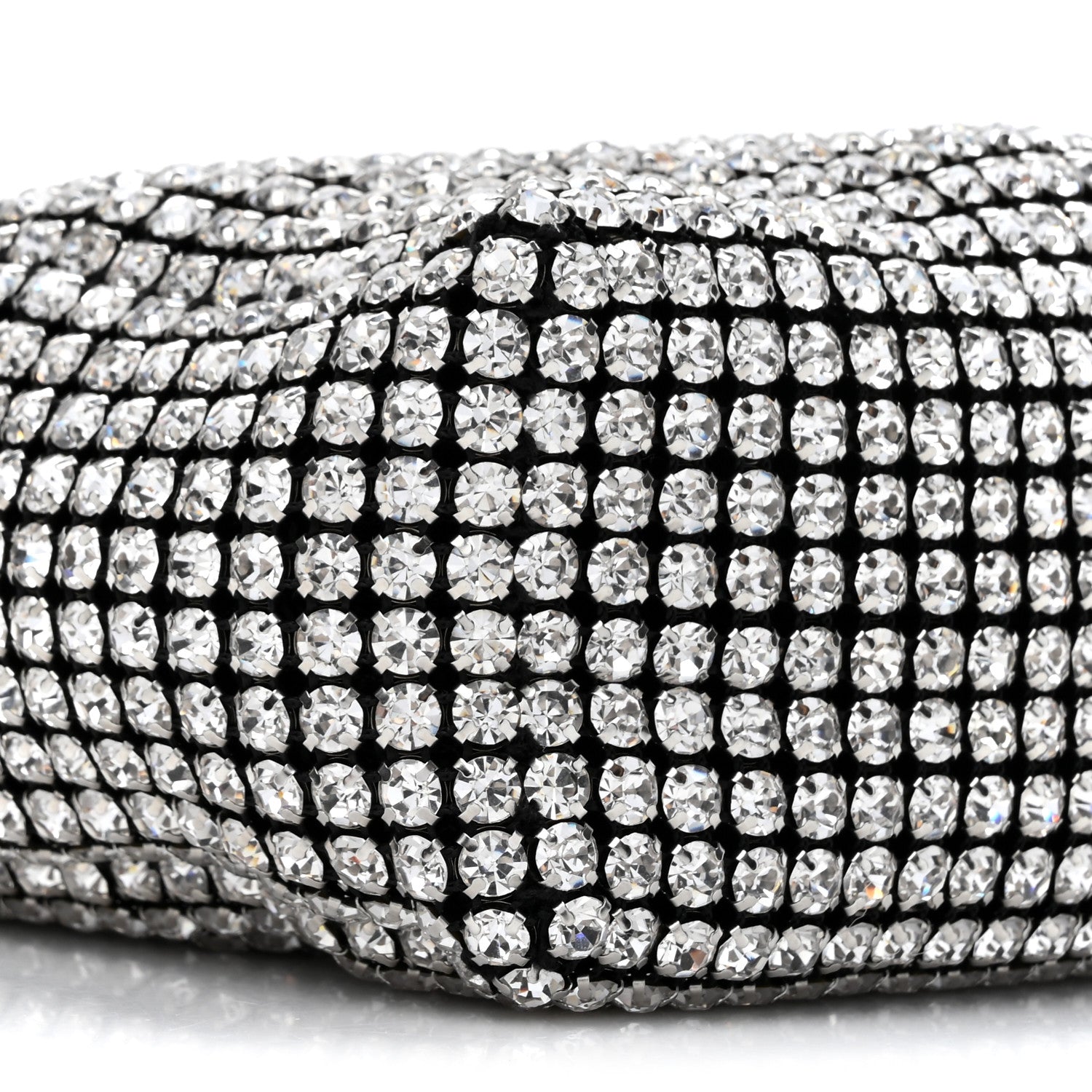 Alexander Wang Mesh Crystal Rhinestone Mini Heiress Pouch Black Silver 9 of 9