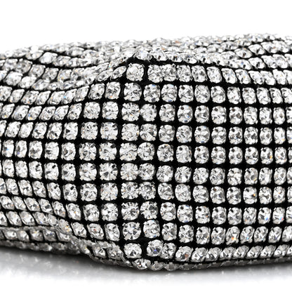 Alexander Wang Mesh Crystal Rhinestone Mini Heiress Pouch Black Silver 9 of 9