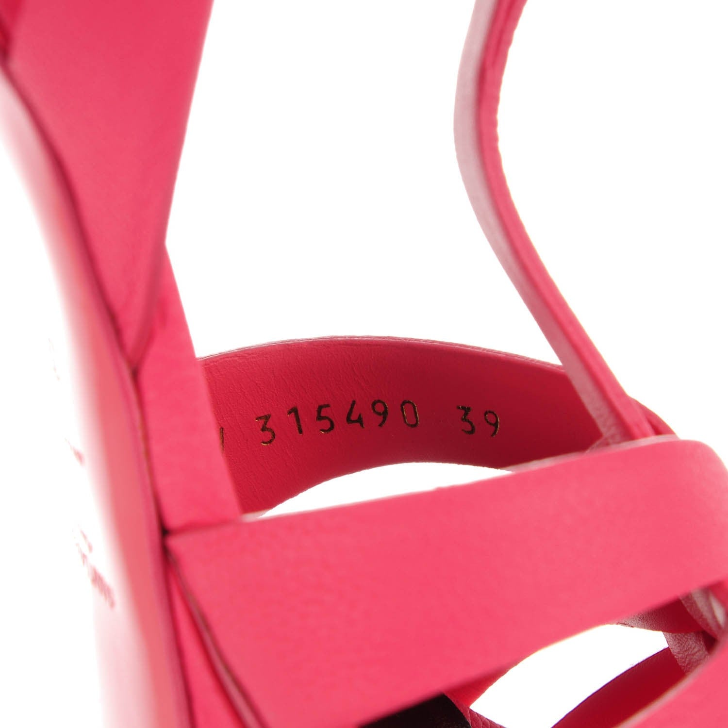 Saint Laurent Grained Calfskin Tribute 75 Platform Sandals 39 Rose Clair 8 of 9