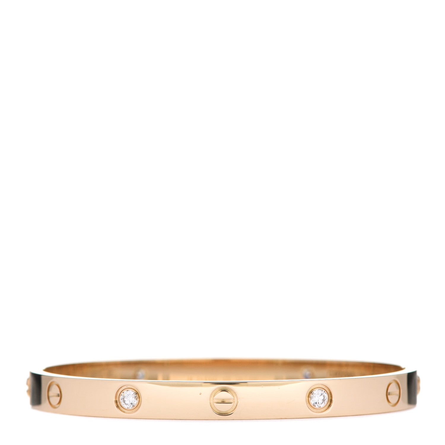 Cartier 18K Yellow Gold 4 Diamond LOVE Bracelet 18 2 of 6