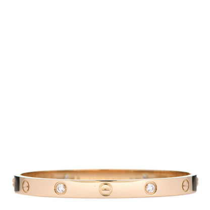 Cartier 18K Yellow Gold 4 Diamond LOVE Bracelet 18 2 of 6