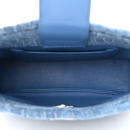 Chanel Denim Quilted Camellia Sweetheart Small Hobo Blue 5 of 10
