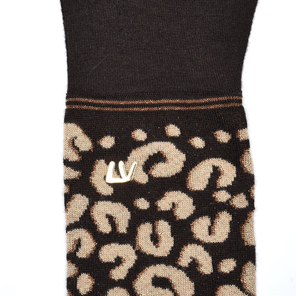 Louis Vuitton Cashmere Silk Leopard Long Gloves Marron 2 of 4